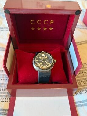 Men's Black Dial Watch with Black Strap